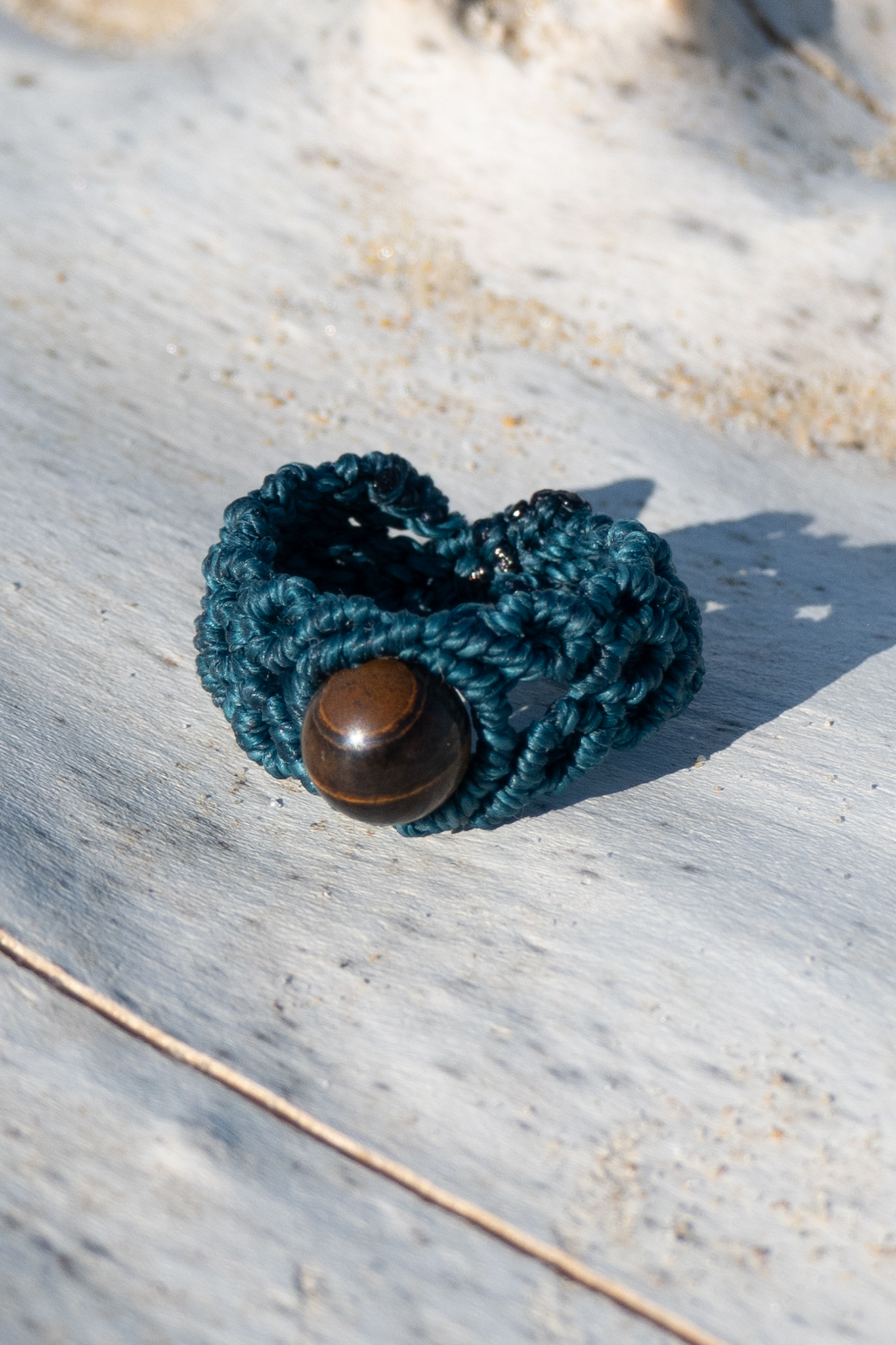 bague fils turquoise et oeil de tigre