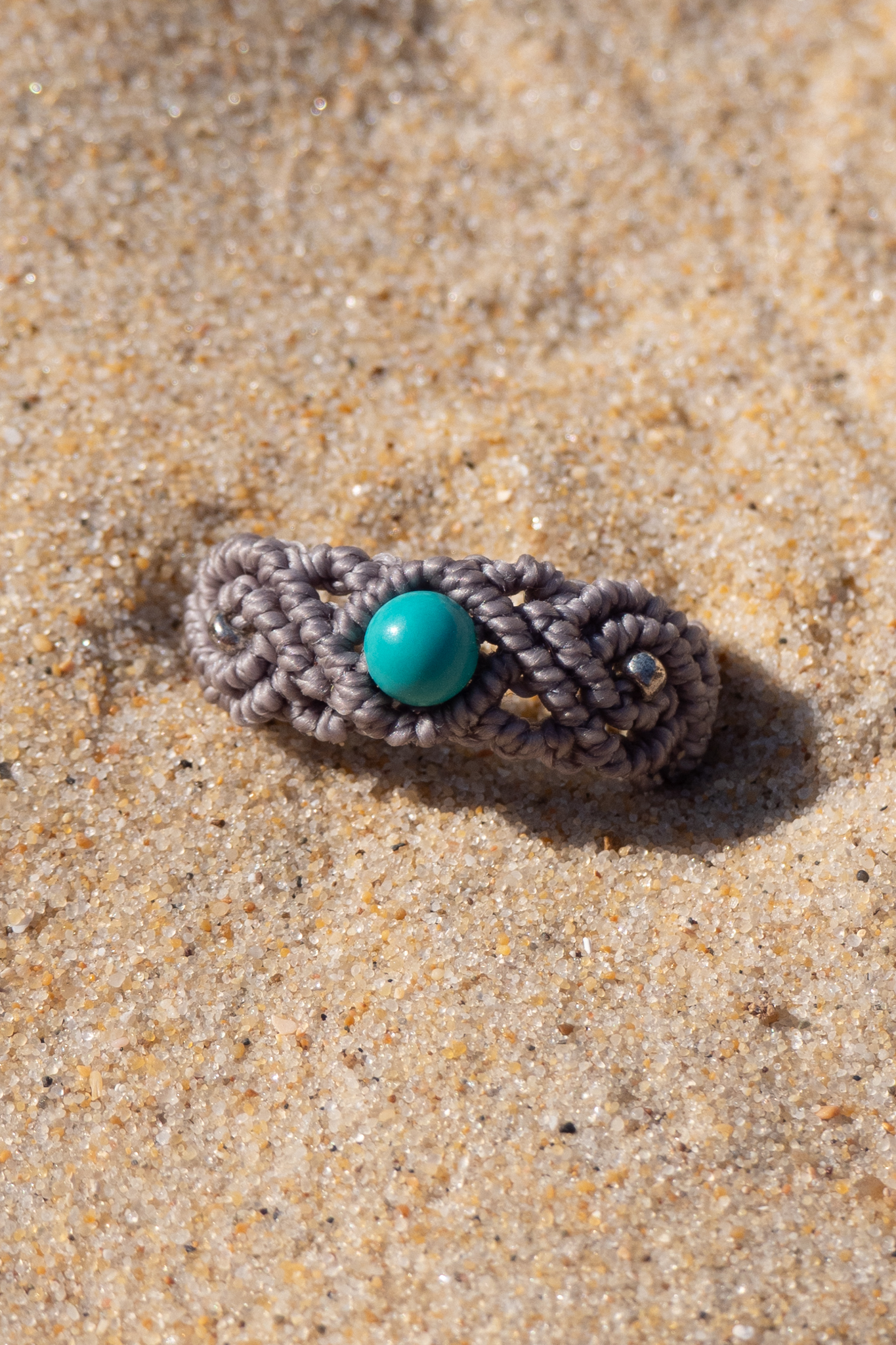 bagues grise pierre turquoise