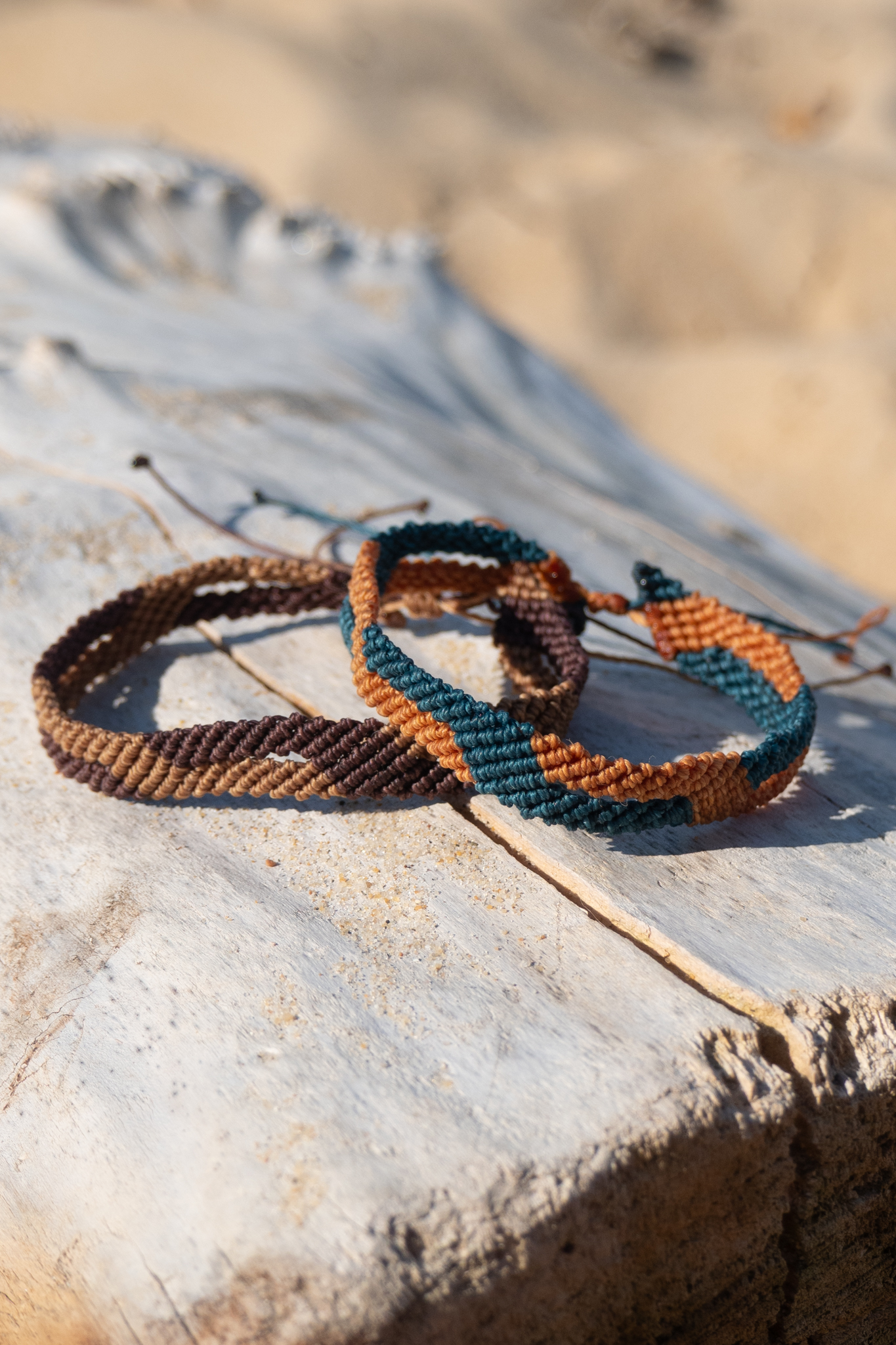double bracelets homme bleu marron